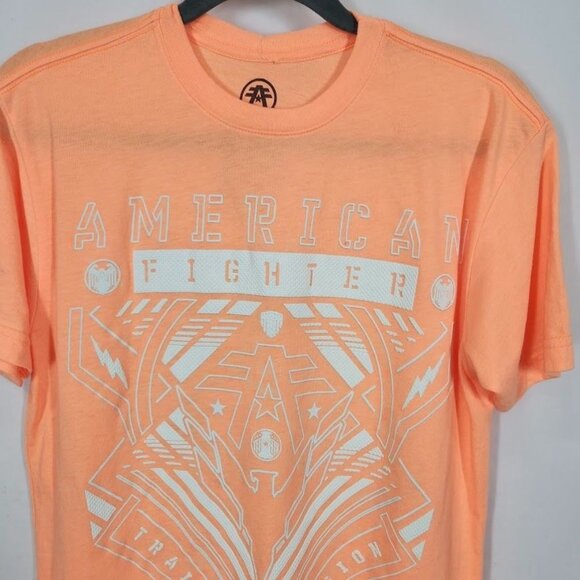 American Fighter Wardell T-Shirt in Neon Light Orange - Size Medium - Picture 3 of 10
